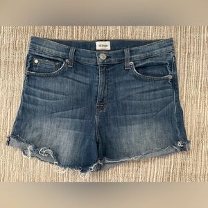 Hudson Jeans Blue Jean Shorts with Distressed Hem